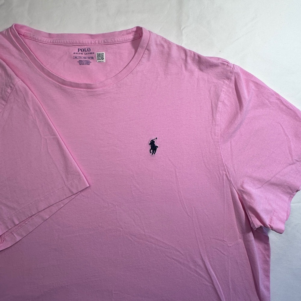Polo Ralph Lauren Pink Crew Neck T Shirt Big Pony Logo Men's XXL